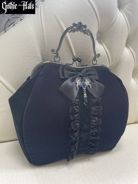 Blue Velvet Bag L ~ Bat