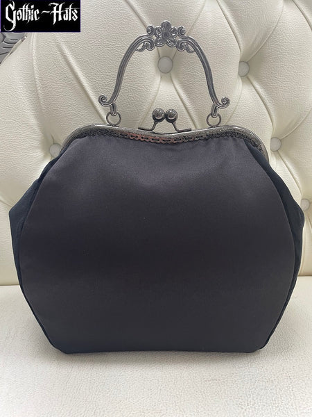 Black Satin Bag L ~ Moon