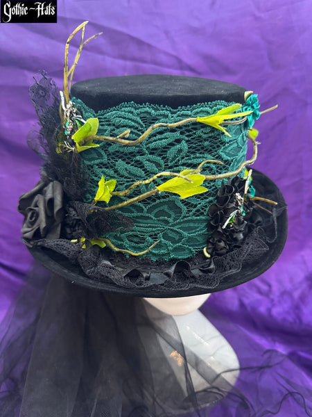 Velour Green Lace Hat
