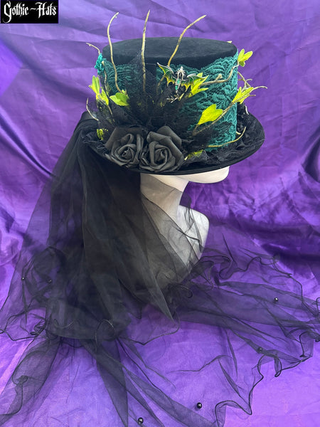 Velour Green Lace Hat