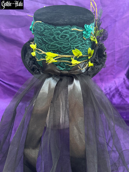 Velour Green Lace Hat