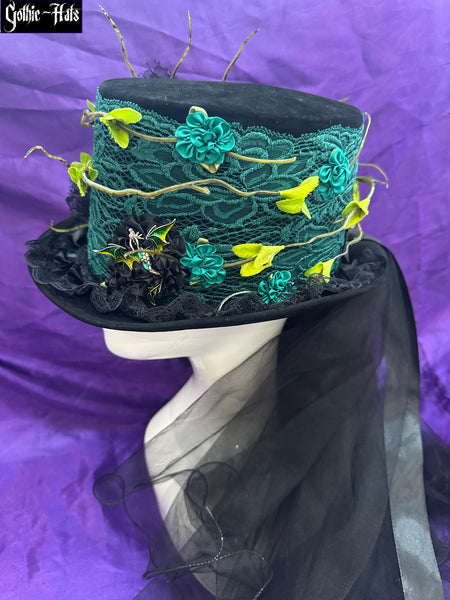 Velour Green Lace Hat