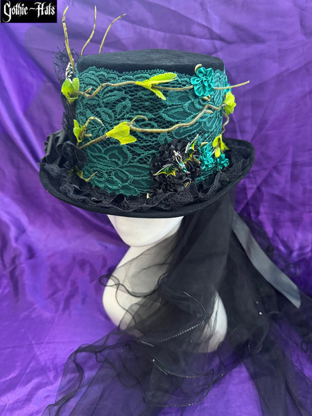 Velour Green Lace Hat