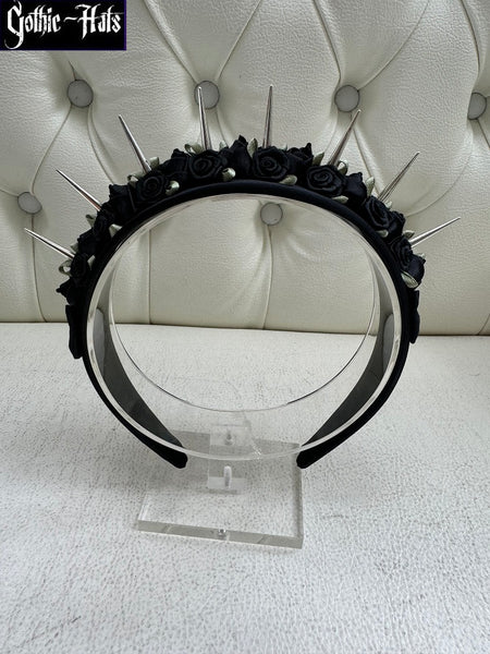 Spikes n Roses Headdress Blk Mini
