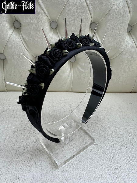 Spikes n Roses Headdress Blk Mini