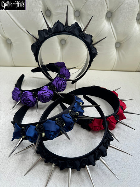 Spikes n Roses Headdress Blk