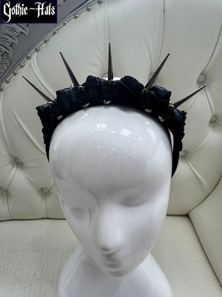 Spikes n Roses Headdress Blk