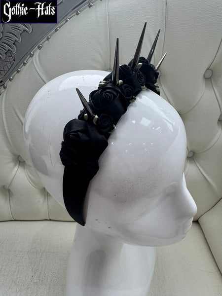 Spikes n Roses Headdress Blk