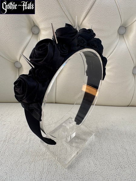Spikes n Roses Headdress Blk Mini*