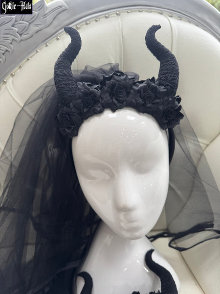 Maleficent Horns Headdress with Veil