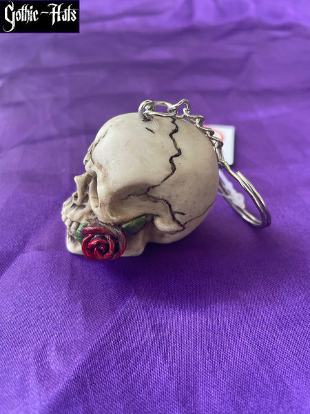 Skull n Rose Keyring
