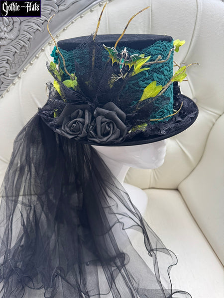 Velour Green Lace Hat