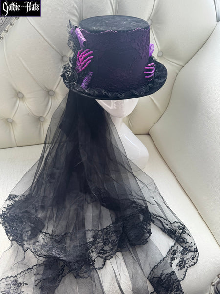 Velour Skeleton Hands Hat Prp