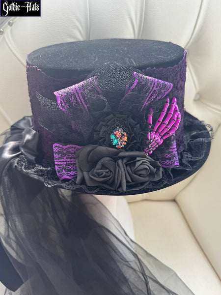 Velour Skeleton Hands Hat Prp
