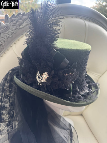 Bats Green Top Hat 56cm