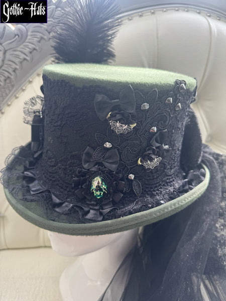 Bats Green Top Hat 56cm