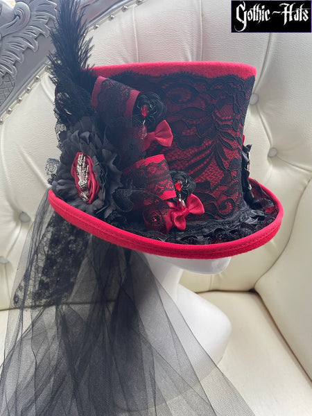 Sabrina Red Top Hat 53cm