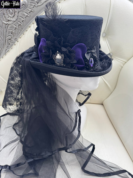 Bats Prp Velvet Top Hat 56cm