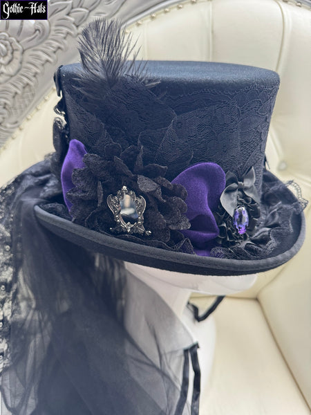 Bats Prp Velvet Top Hat 56cm