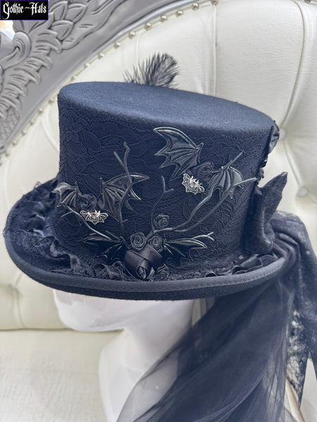 Bats Prp Velvet Top Hat 56cm
