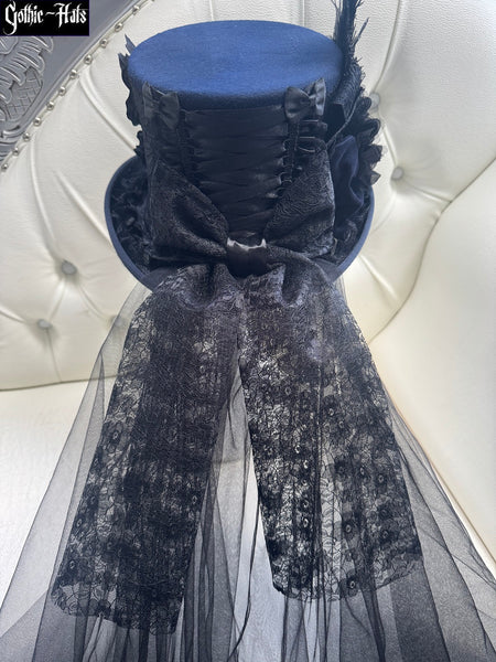 Navy Butterfly Top Hat 56cm