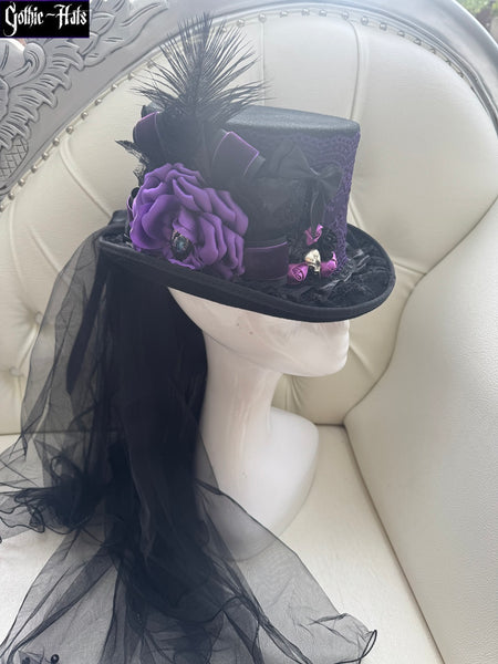 Purple Lace Top Hat 55cm