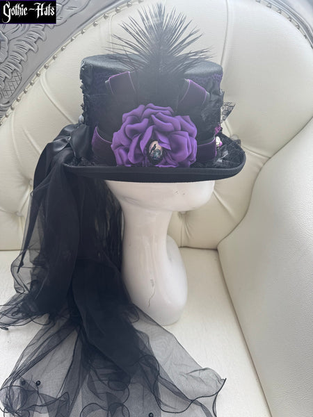 Purple Lace Top Hat 55cm