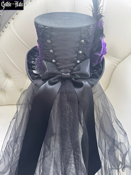 Purple Lace Top Hat 55cm