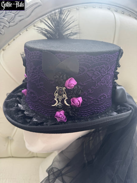 Purple Lace Top Hat 55cm