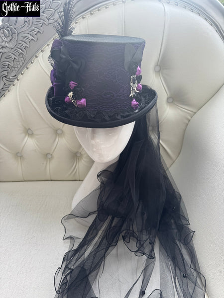 Purple Lace Top Hat 55cm