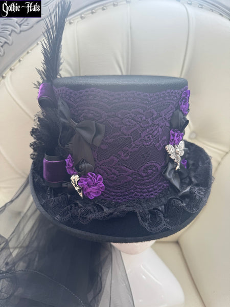 Purple Lace Top Hat 58cm