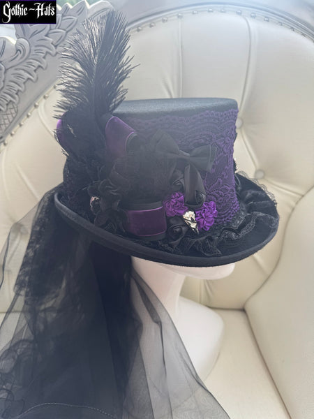 Purple Lace Top Hat 58cm