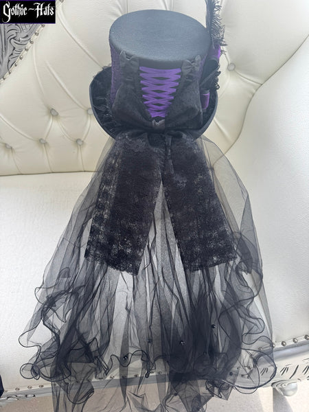 Purple Lace Top Hat 58cm