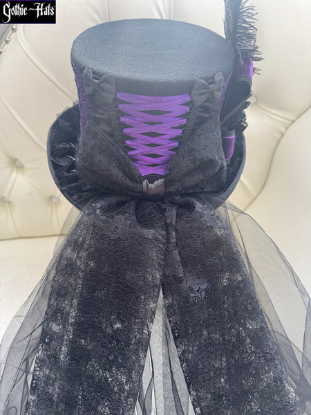 Purple Lace Top Hat 58cm