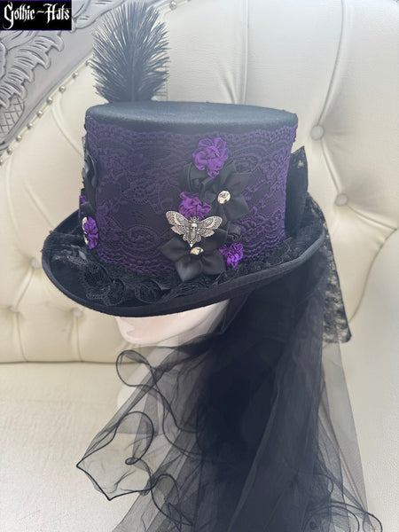 Purple Lace Top Hat 58cm