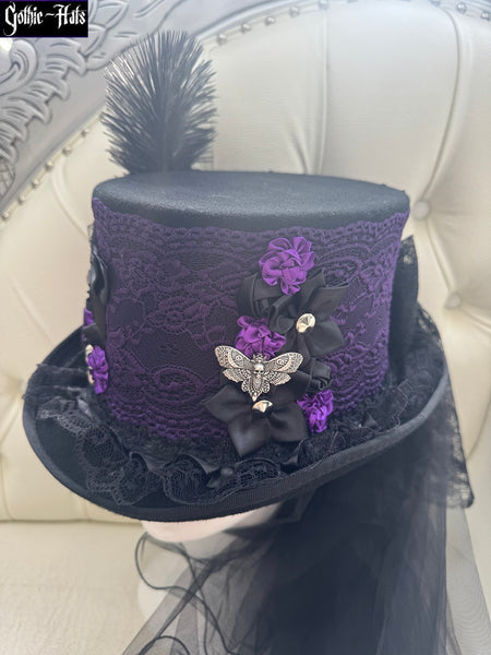 Purple Lace Top Hat 58cm