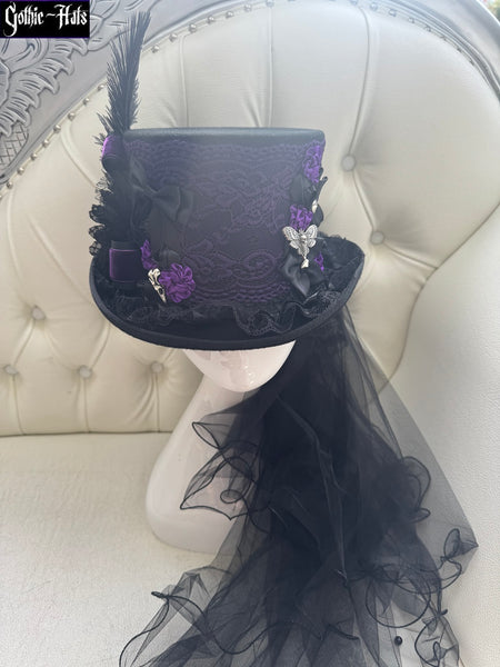 Purple Lace Top Hat 58cm