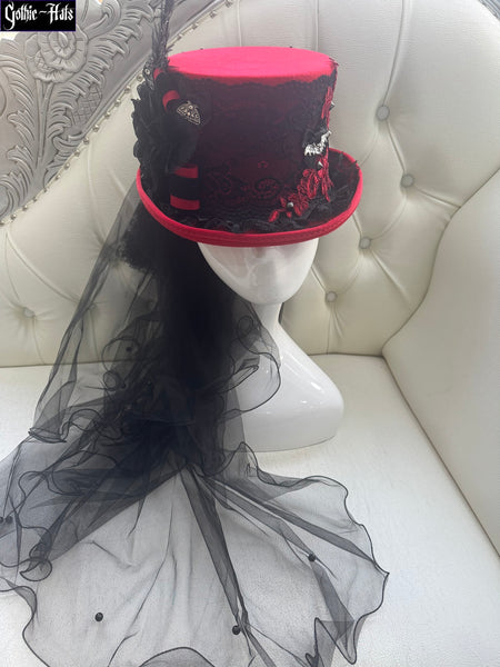 Scarlet Red Top Hat 56cm