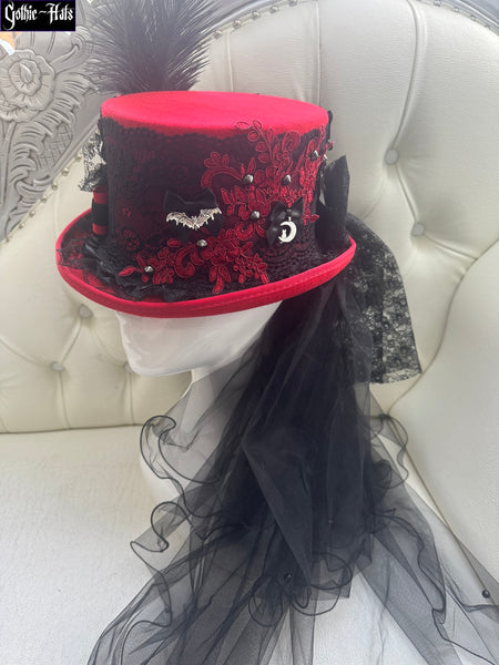 Scarlet Red Top Hat 56cm