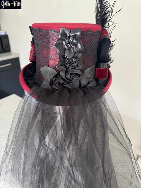 Dark Red Top Hat 56cm