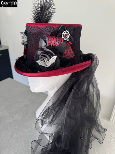 Dark Red Top Hat 56cm