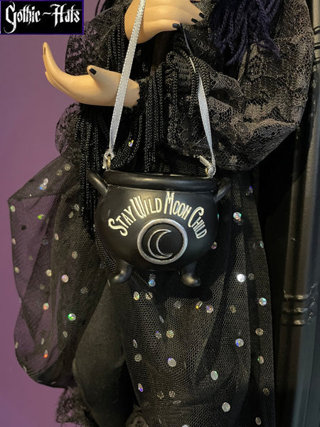 Moon Child Hanging Cauldron Ornament