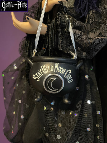 Moon Child Hanging Cauldron Ornament