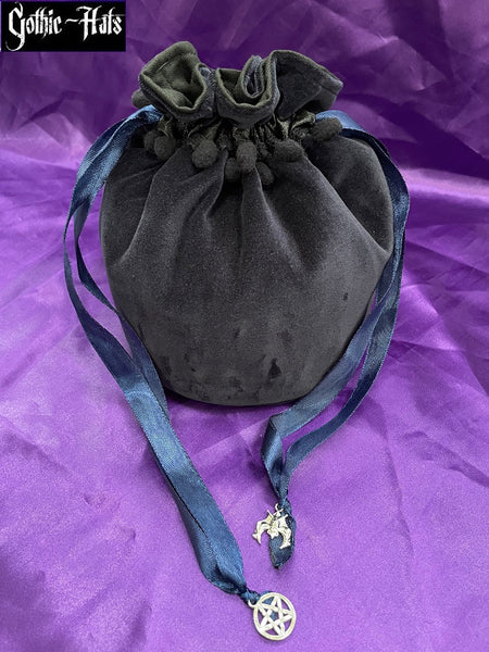 Blue Velvet Drawstring Gift Bag